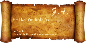 Fritz András névjegykártya